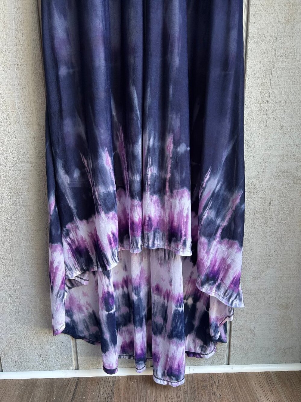 NWT Simply Vera by Vera Wang Long High-Low Tank Dress Navy & Purple Tie Dye Sz S - Picture 7 of 10